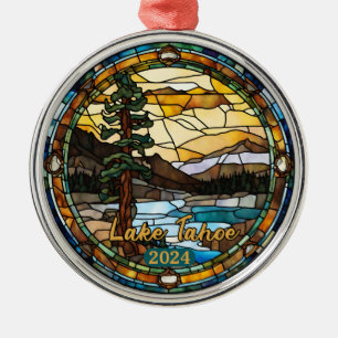 Rustic Lake Tahoe California Metal Ornament