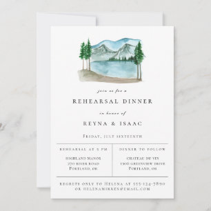 Rustic Lakeview Rehearsal Dinner Announcement