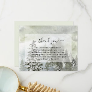 Rustic Landscape Funeral Thank You Note Card