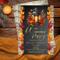 Rustic Lantern and Leaves Fall 60th Birthday Party