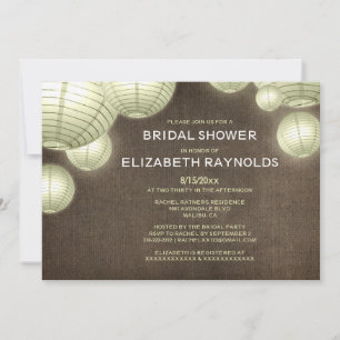 Rustic Lantern Bridal Shower Invitations