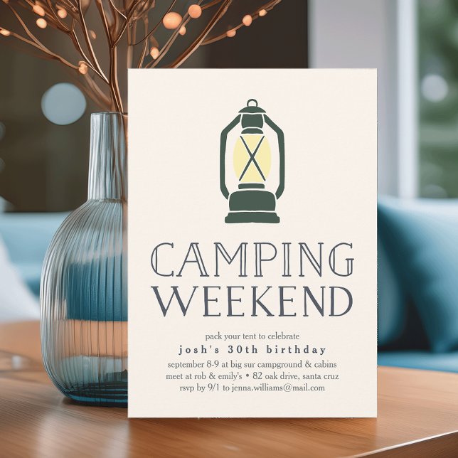 Rustic Lantern Camping Weekend Invitation (Creator Uploaded)