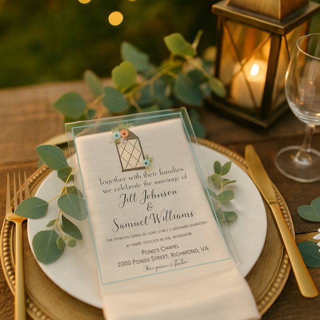 Rustic Lantern Floral  Acrylic Invitations (Creator Uploaded)