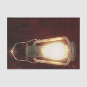 Rustic Lantern Lights Cherry Wood Barn Wedding Tissue Paper