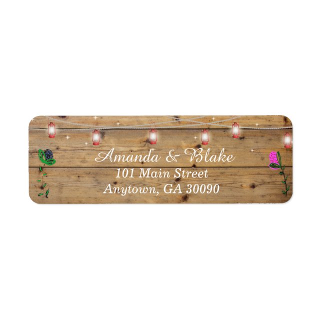 Rustic Lantern Lights Return Labels (Front)