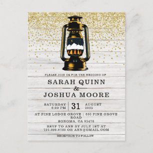 Rustic Lantern On Wood Country  Postcard