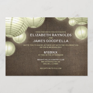 Rustic Lantern Wedding Invitations