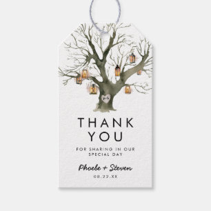 Rustic Lanterns Oak Tree Wedding Favour Thank You Gift Tags