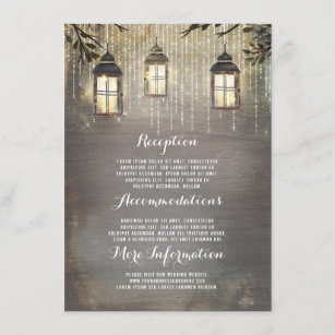 Rustic Lanterns Wedding Information Guest Enclosure Card