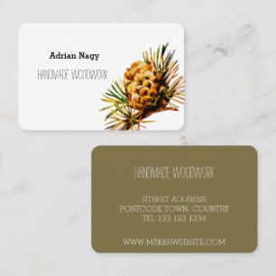 Rustic Larch cone business card
