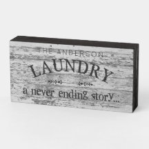 Rustic Laundry Room Custom Name Never Ending Story