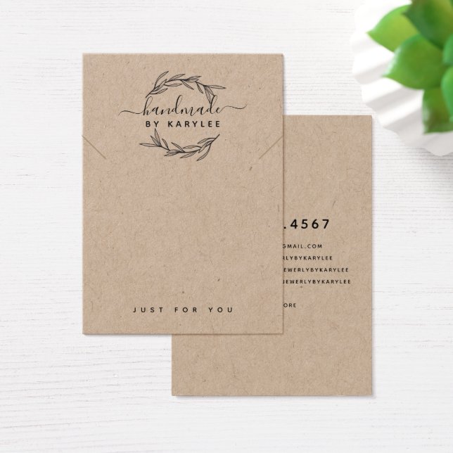 Rustic Laurel Leaf Necklace Display Card (Desk)