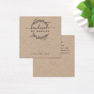 Rustic Laurel Leaf Stud Earring Display Card