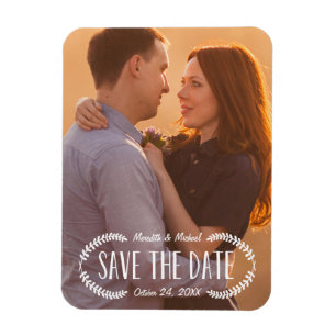 Rustic Laurel   Photo Save the Date Magnet