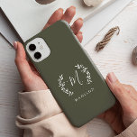Rustic Laurel Script Monogram Name Case-Mate iPhon Case-Mate iPhone 14 Pro Max Case<br><div class="desc">Rustic Laurel Script Monogram Name phone case. Click the edit button to customise this design.</div>