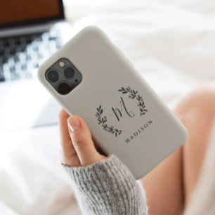 Rustic Laurel Script Monogram Name Case-Mate iPhon Case-Mate iPhone 14 Pro Max Case