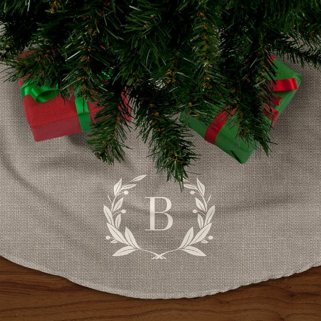 Rustic Laurel Wreath Monogram Tree Skirt (Creator Uploaded)