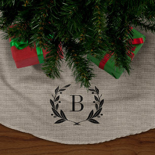 Rustic Laurel Wreath Monogram Tree Skirt