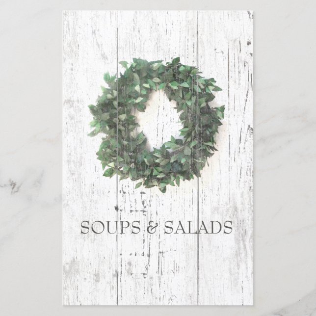 Rustic Laurel Wreath Recipe Organiser Divider (Front)