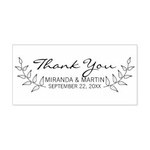Rustic Laurels Wedding Favour Self-inking Stamp