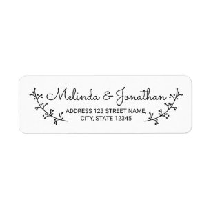 Rustic Laurels Wedding Return Address Label