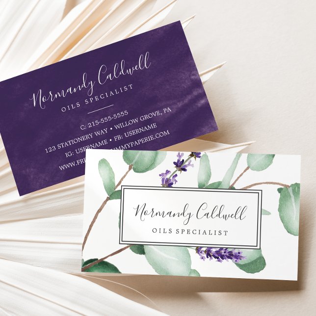 Rustic Lavender and Eucalyptus Business Card (Creator Uploaded)