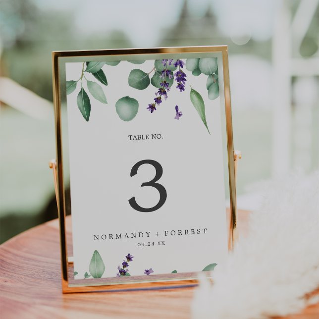 Rustic Lavender and Eucalyptus Table Number (Creator Uploaded)