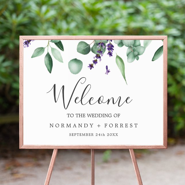 Rustic Lavender and Eucalyptus Welcome Wedding Poster (Creator Uploaded)