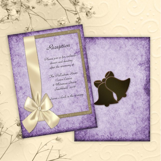 Rustic Lavender and Wood Wedding Reception Enclosure Card (Creator Uploaded)