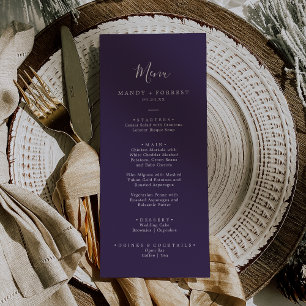 Rustic Lavender Coordinate Plum Wedding Dinner Menu