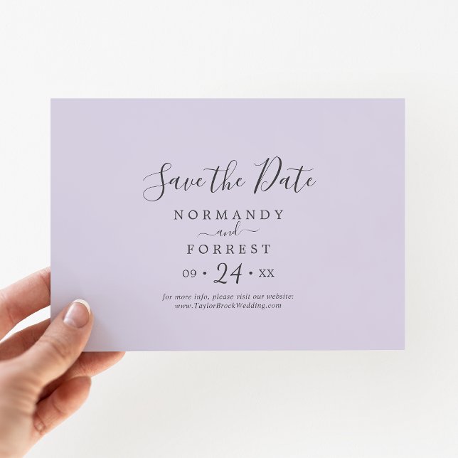 Rustic Lavender Coordinate Purple Horizontal Save The Date (Creator Uploaded)
