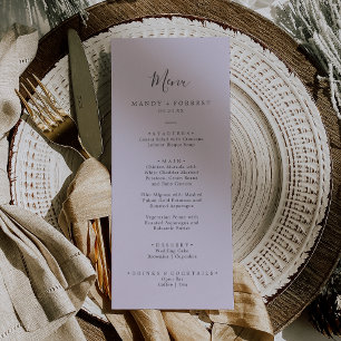 Rustic Lavender Coordinate Purple Wedding Dinner Menu