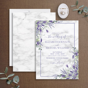 Rustic Lavender Eucalyptus Greenery Photo Wedding  Invitation