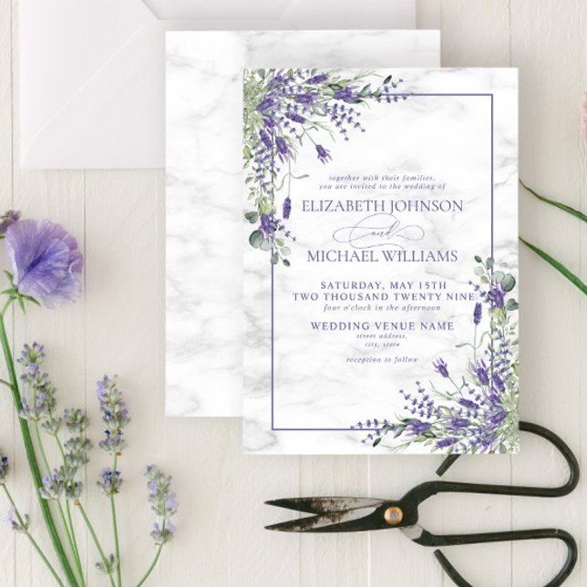 Rustic Lavender Eucalyptus Greenery Wedding Invitation (Creator Uploaded)