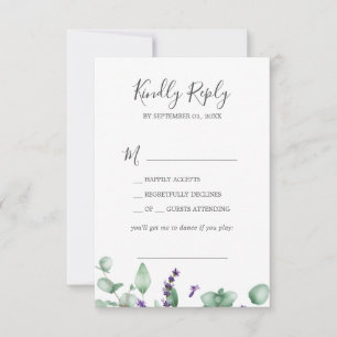Rustic Lavender & Eucalyptus Song Request RSVP
