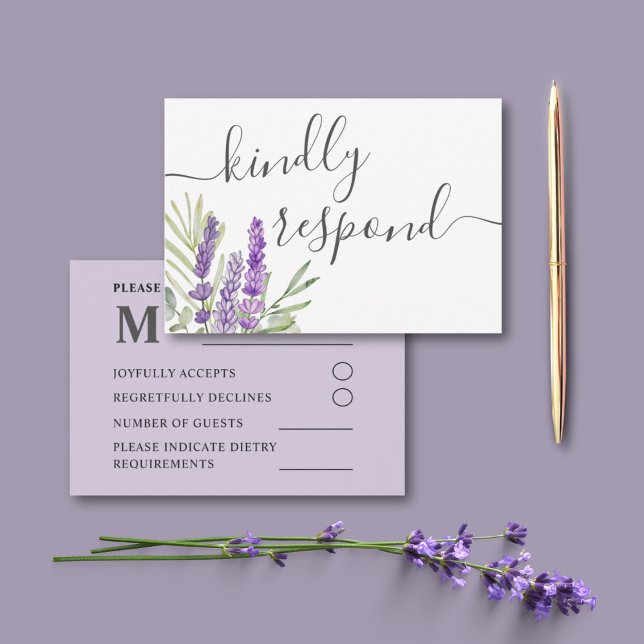 Rustic Lavender & Eucalyptus Wedding RSVP (Creator Uploaded)