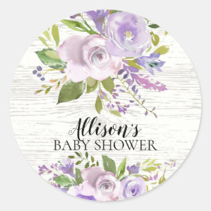 Rustic Lavender Floral Baby Shower Envelope Seal