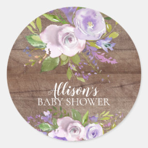 Rustic Lavender Floral Baby Shower Envelope Seal