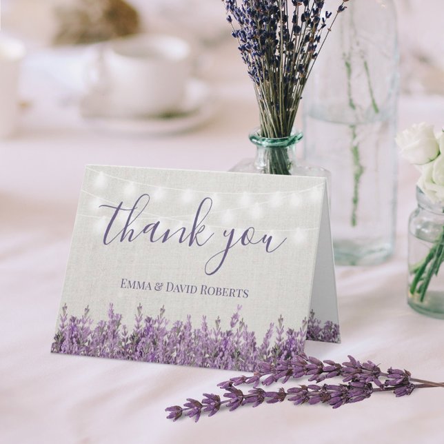 Rustic Lavender Floral Elegant Wedding Thank You (Creator Uploaded)