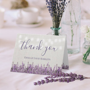 Rustic Lavender Floral Elegant Wedding Thank You Card