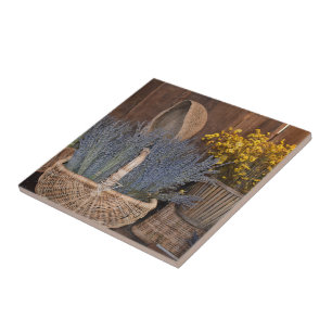 Rustic Lavender Harvest Ceramic Tile