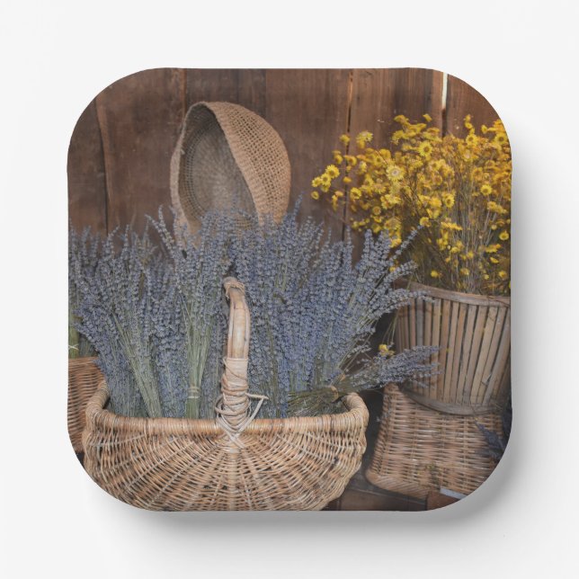 Rustic Lavender Harvest Paper Plate (Front)