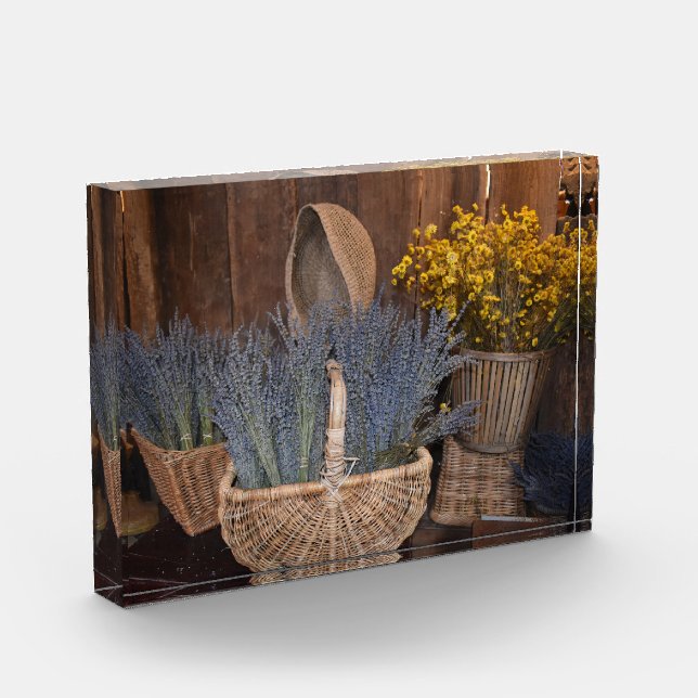 Rustic Lavender Harvest Photo Block (Left)