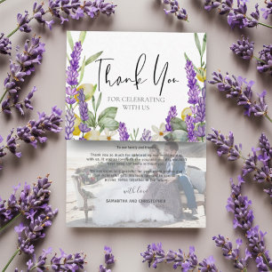 Rustic Lavender & Lemons Wedding Thank you Card