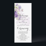 Rustic Lavender Purple Floral Wildflowers Program<br><div class="desc">Rustic wedding programs in lavender,  purple,  and mauve watercolor wildflowers spread over a background of light purple watercolor splashes makes a romantic statement for your boho wedding.</div>