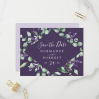 Rustic Lavender | Purple Save the Date Postcard
