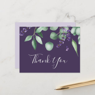 Rustic Lavender   Purple Thank You Postcard