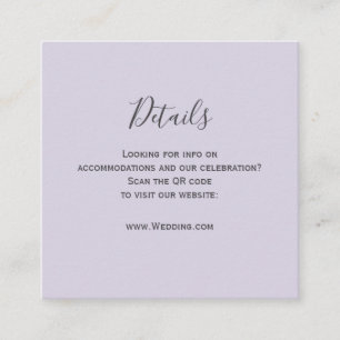 Rustic Lavender QR Code Details Card