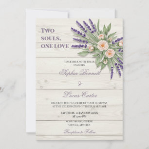 Rustic Lavender Rose Wedding Invitation