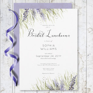 Rustic Lavender & Sage Bridal Luncheon Invitation